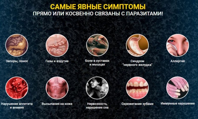 Симптомы наличия глистов организме человека